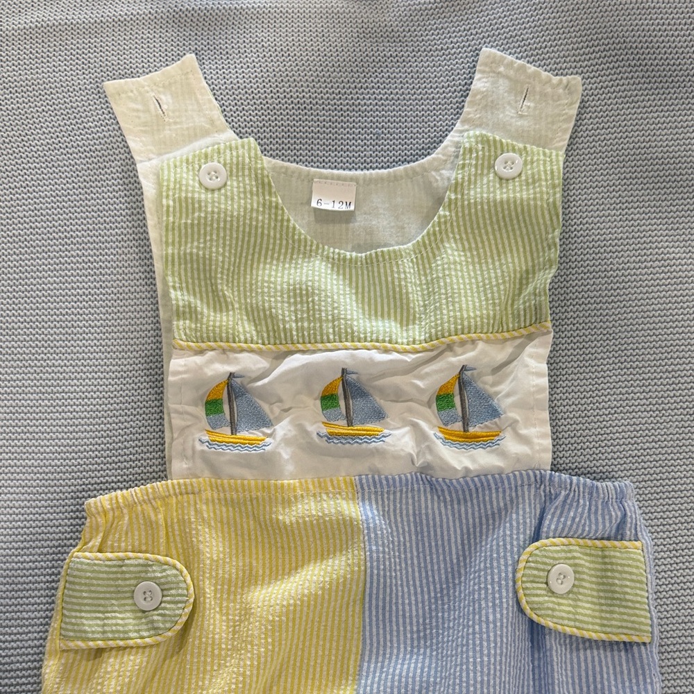 Striped Sailboat Kids Apron